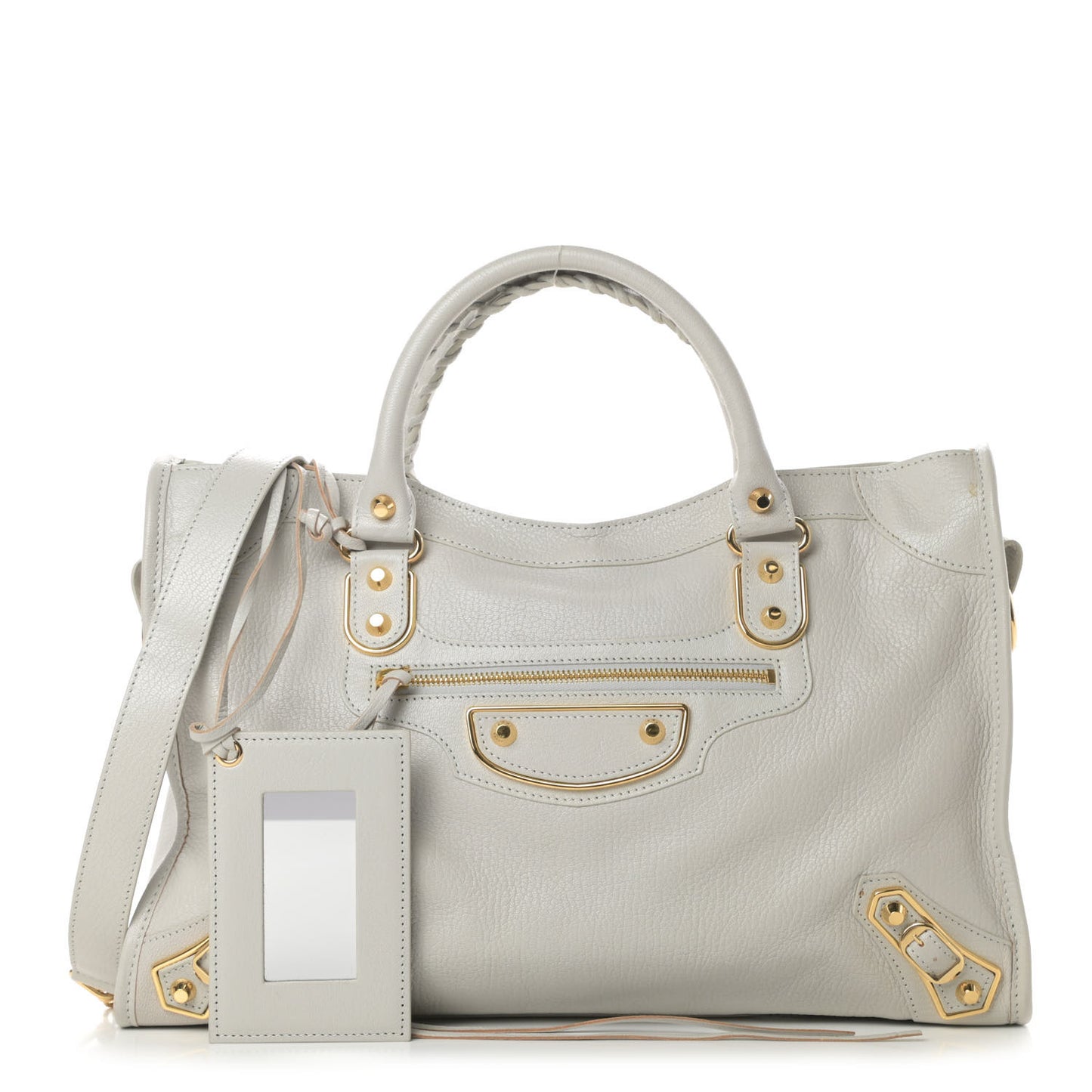 Chevre Gold Metallic Edge Hardware City Gris Nuage