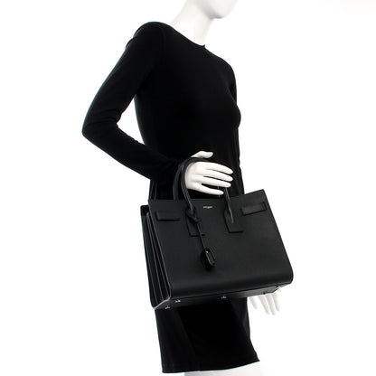 Saint Laurent Grained Calfskin Small Sac De Jour Black 3 of 14