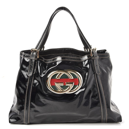 Gucci Dialux Medium Britt Shoulder Bag Black 1 of 9