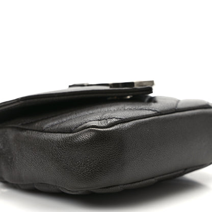 Saint Laurent Sheepskin Matelasse Chevron Monogram Mini College Bag Dark Anthracite 8 of 10