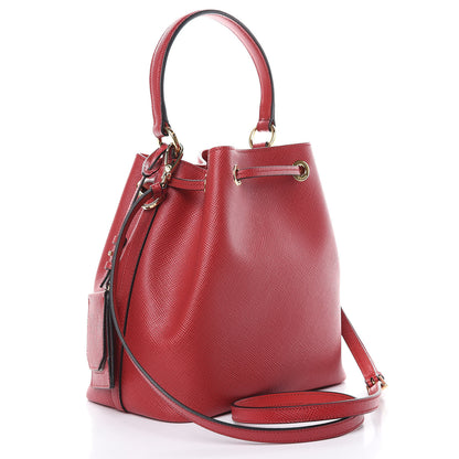 Prada Saffiano Cuir Bucket Bag Fuoco 3 of 9