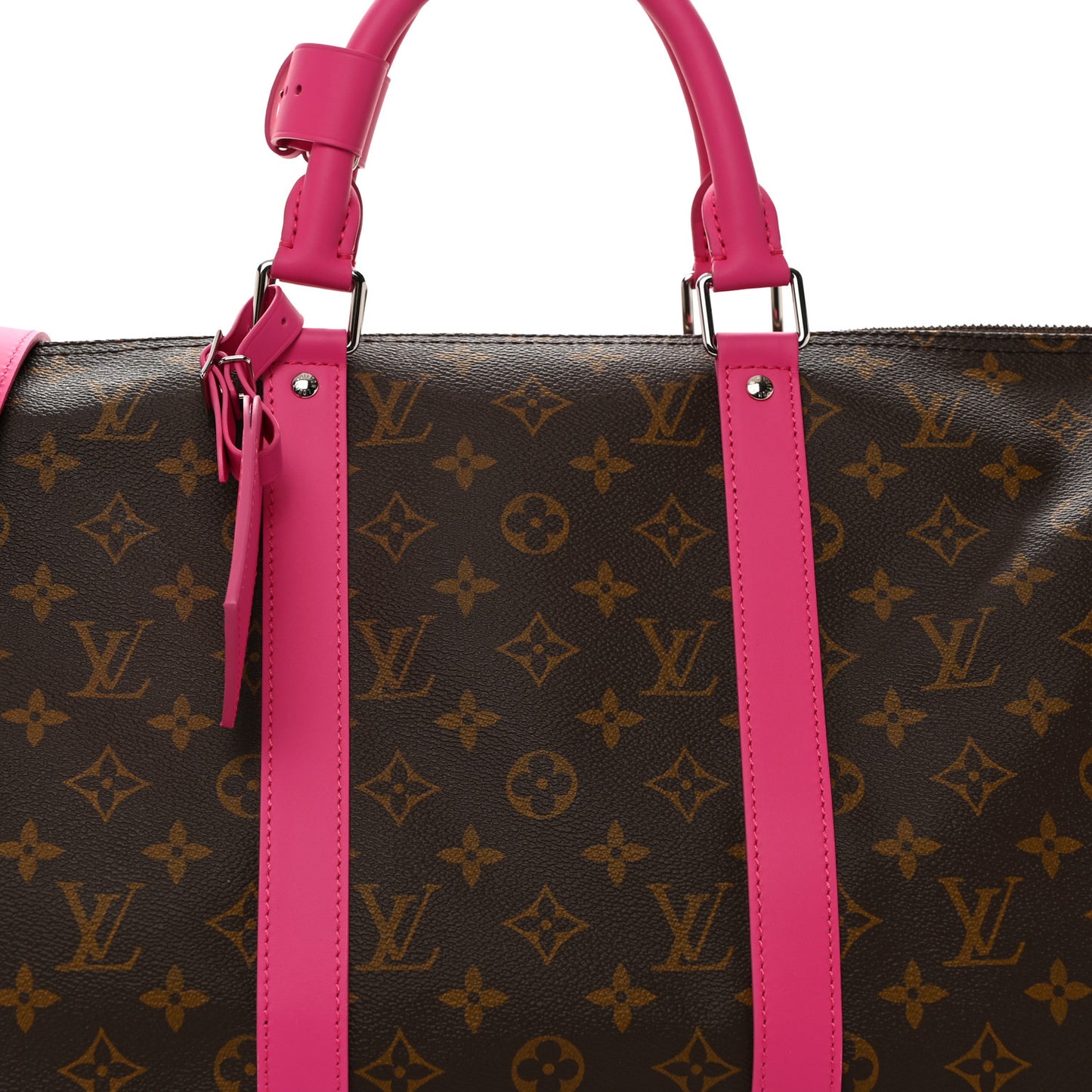 Monogram Macassar Keepall Bandouliere 50 Fuchsia