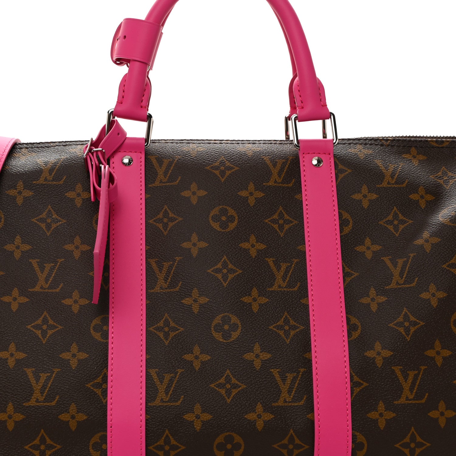 Louis Vuitton Monogram Macassar Keepall Bandouliere 50 Fuchsia 7 of 10