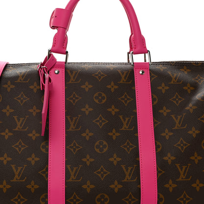 Louis Vuitton Monogram Macassar Keepall Bandouliere 50 Fuchsia 7 of 10