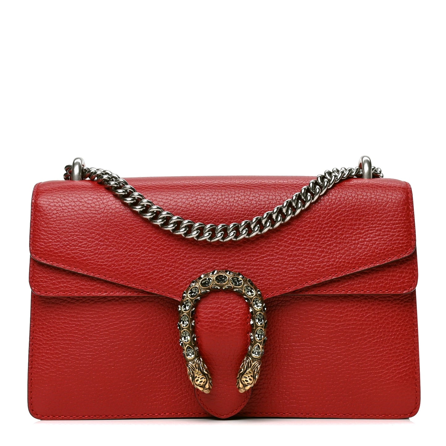 Dollar Calfskin Swarovski Crystal Small Dionysus Shoulder Bag Hibiscus Red