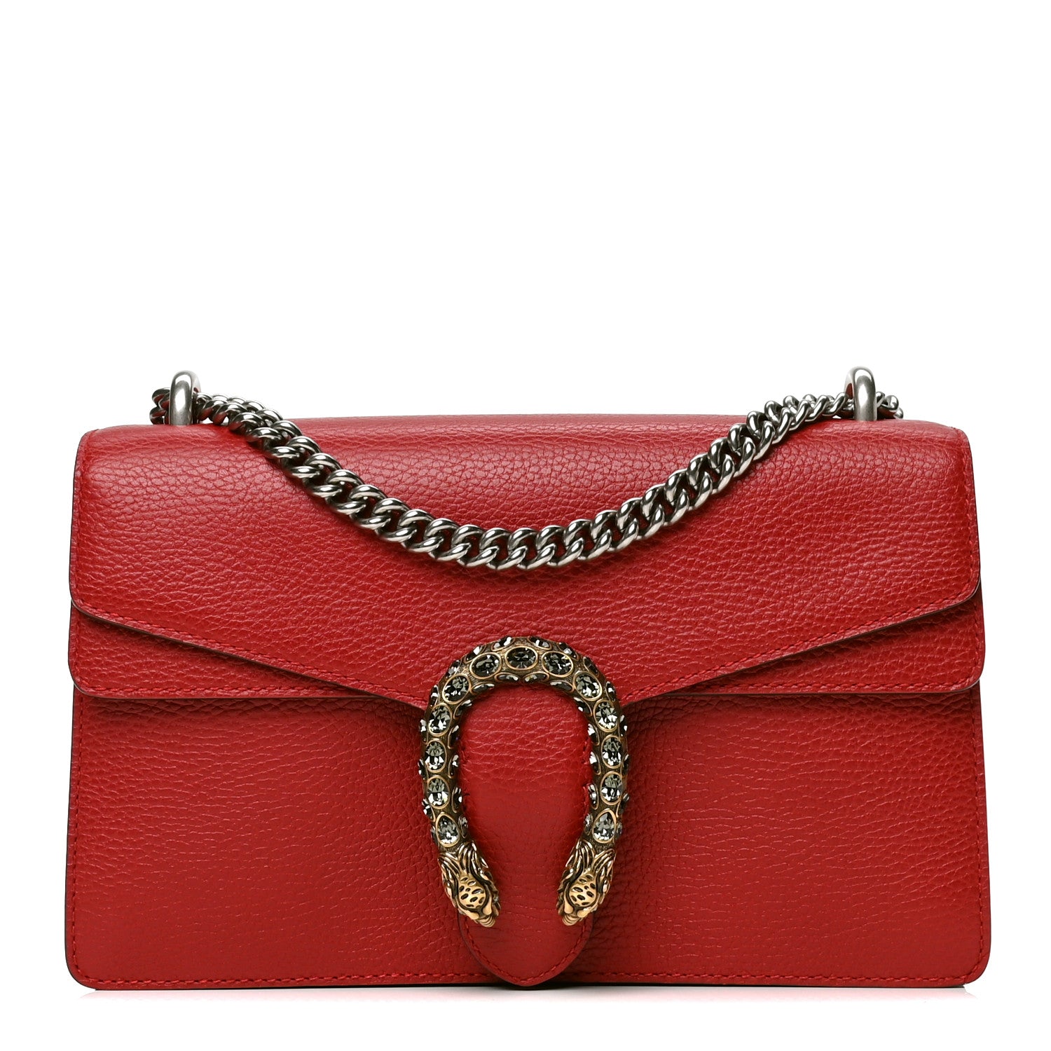 Gucci Dollar Calfskin Swarovski Crystal Small Dionysus Shoulder Bag Hibiscus Red 1 of 4