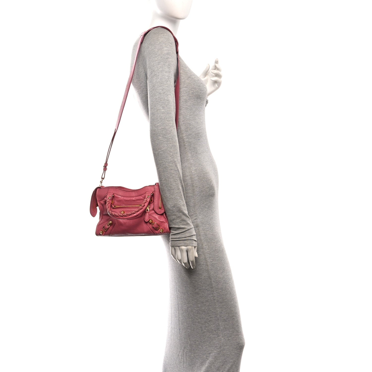 Balenciaga Agneau Giant 12 Gold Hardware Mini City Rose Bombon Raspberry 2 of 12