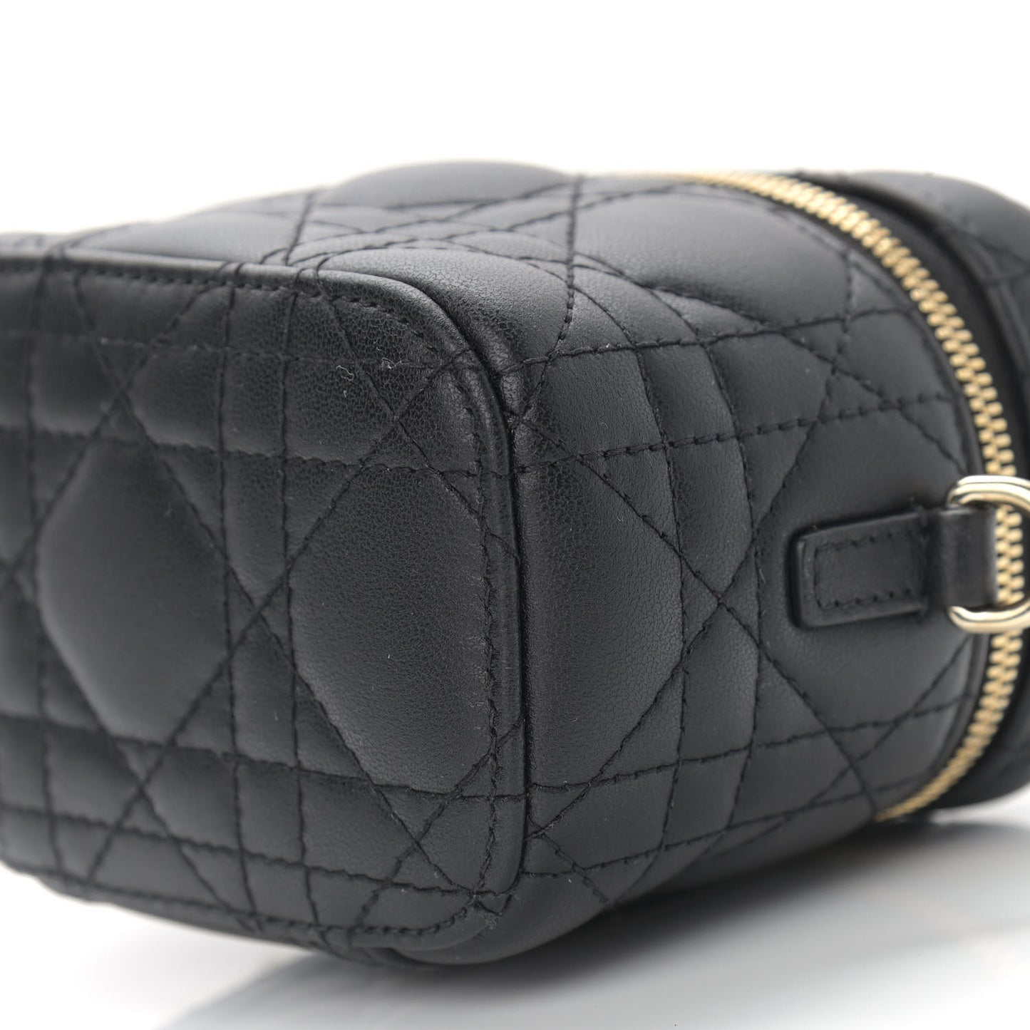 Lambskin Cannage Micro Lady Dior Vanity Case Black