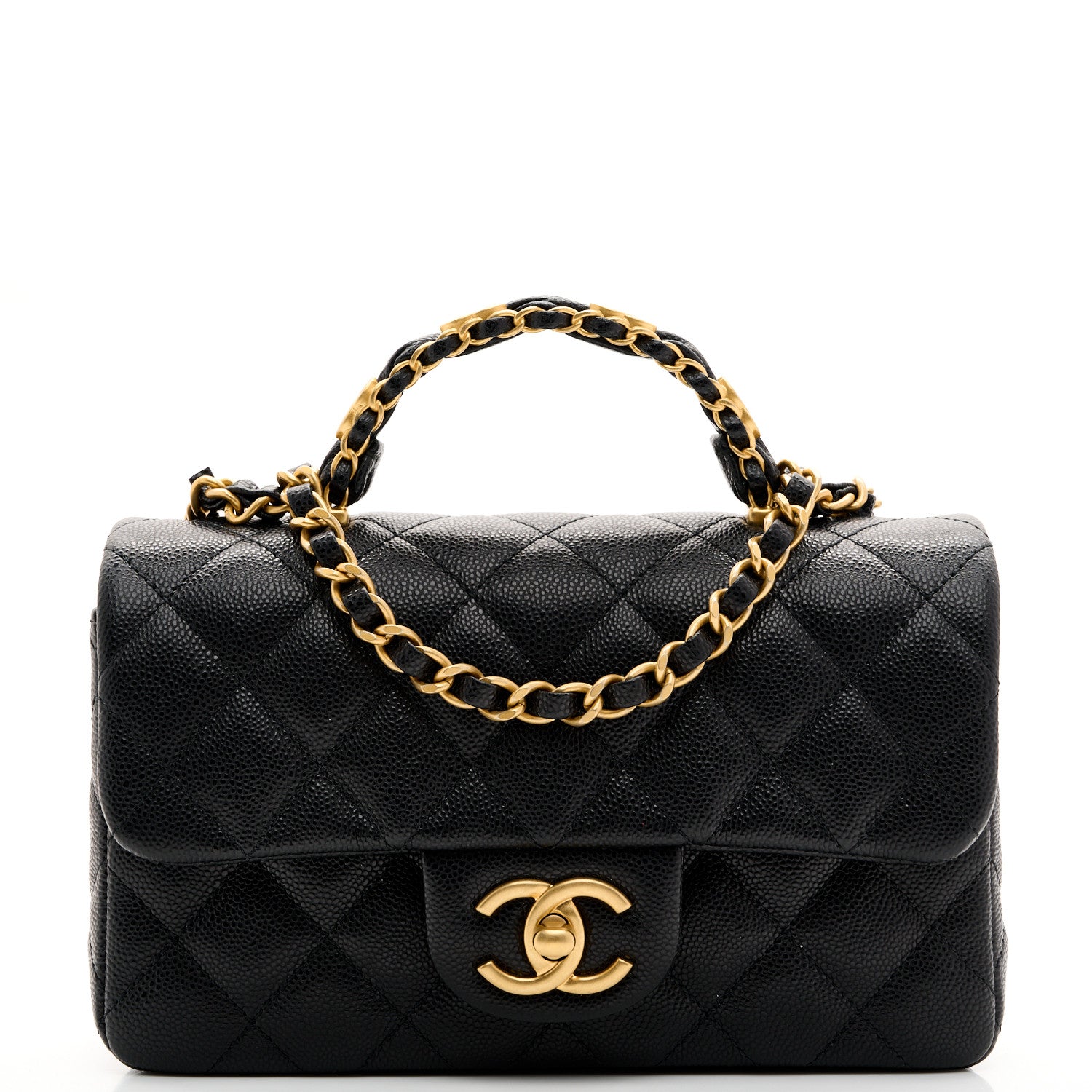 Chanel Caviar Quilted Mini Handy CC Flap Burgundy Black 8 of 10