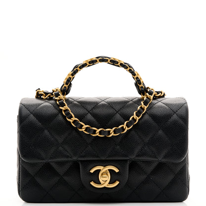Chanel Caviar Quilted Mini Handy CC Flap Burgundy Black 8 of 10