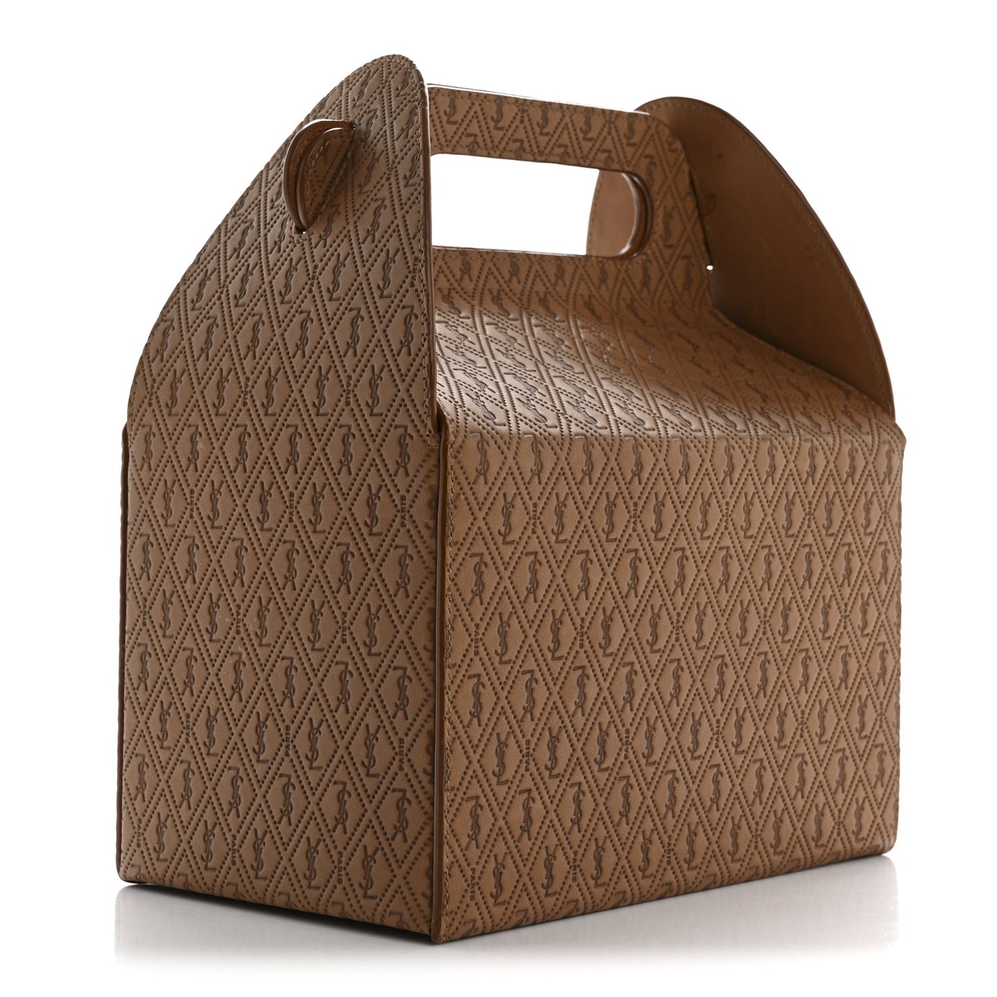 Calfskin Monogram Take Away Box Dusty Vintage Brown Gold