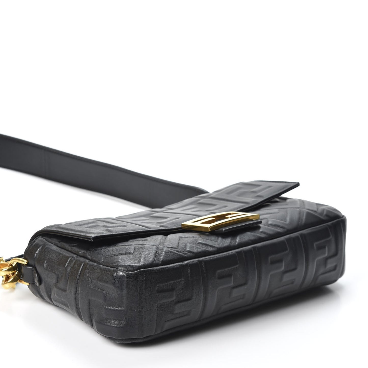 Nappa FF 1974 Embossed Baguette Black