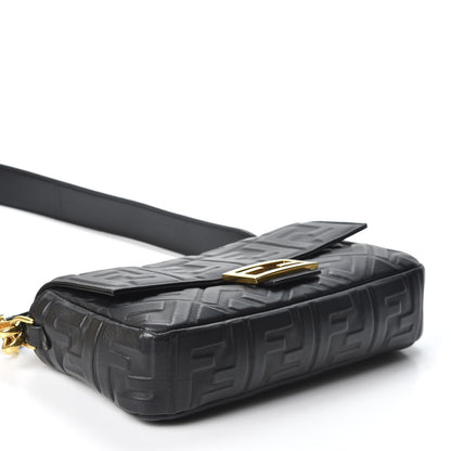Fendi Nappa FF 1974 Embossed Baguette Black 3 of 12