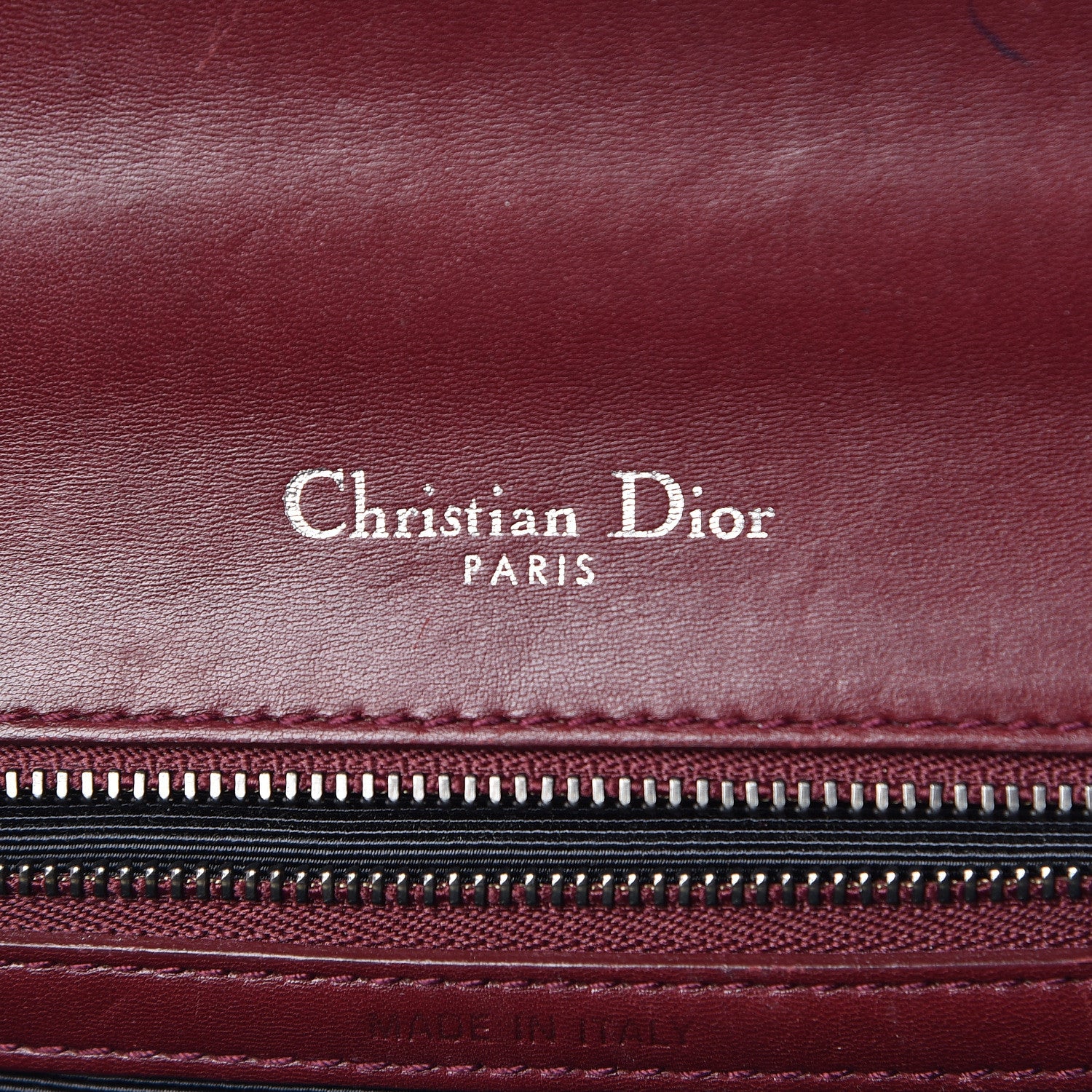 Christian Dior Crackled Deerskin Small Diorama Flap Bag Burgundy 6 of 15