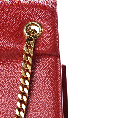Saint Laurent Grain De Poudre Medium Monogram Kate Satchel Red 13 of 13