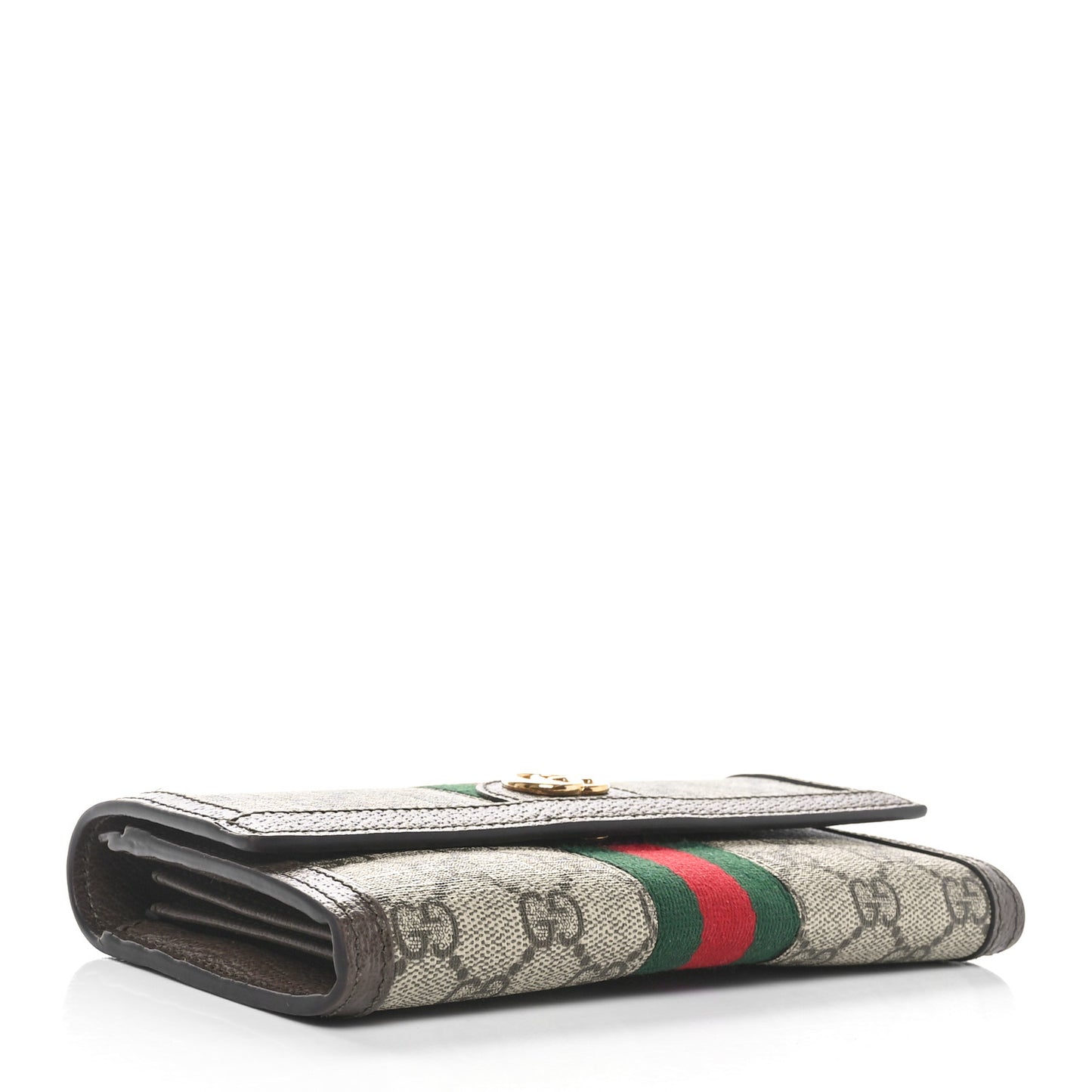 GG Supreme Monogram Web Ophidia Continental Wallet Brown