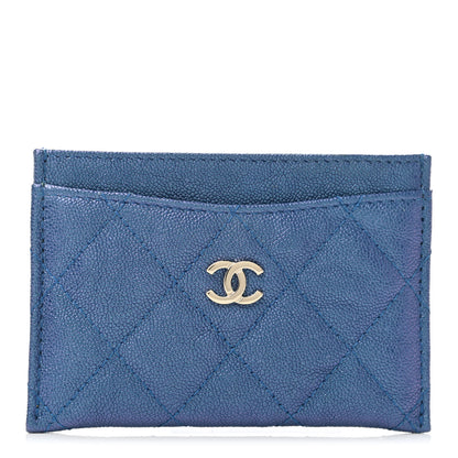 Chanel Iridescent Caviar Quilted Card Holder Dark Blue 1 of 4