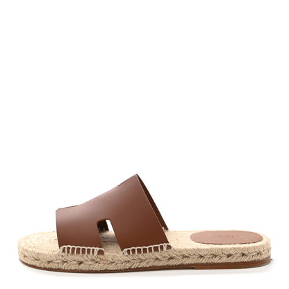 Hermes Calfskin Mens Antigua Espadrille Sandals 41 Naturel Safari 1 of 8