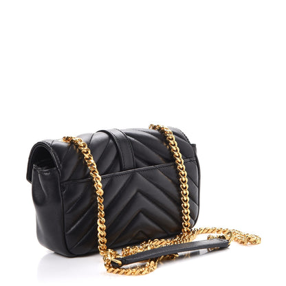 Saint Laurent Calfskin Matelasse Chevron Monogram Classic Baby Chain Bag Black 4 of 10