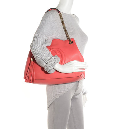 Gucci Pebbled Calfskin Medium Soho Chain Shoulder Bag Begonia Pink 2 of 9
