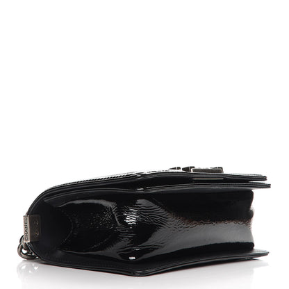 Chanel Python Patent Small Boy Flap Black 4 of 7