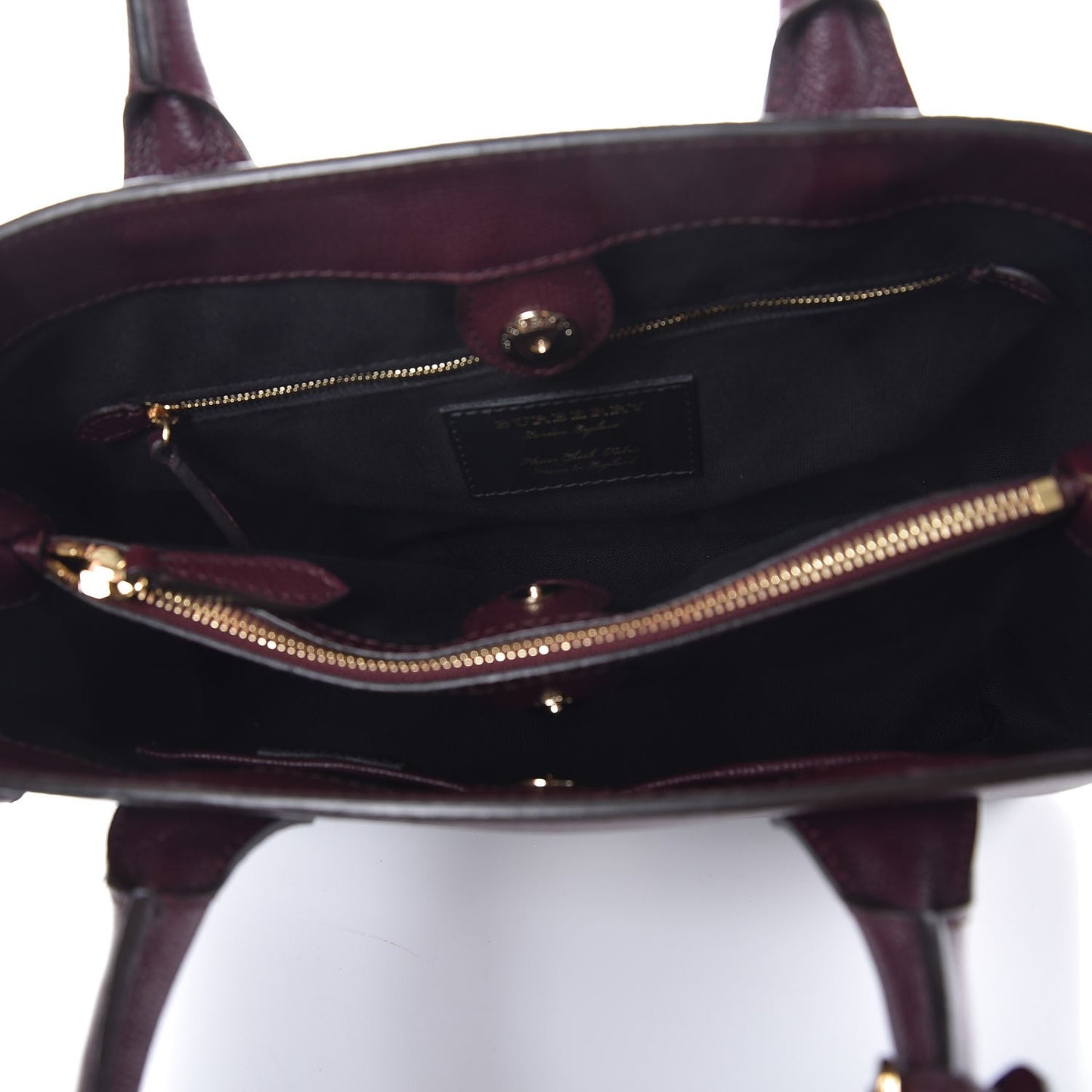 Grainy Calfskin House Check Medium Banner Tote Mahogany Red