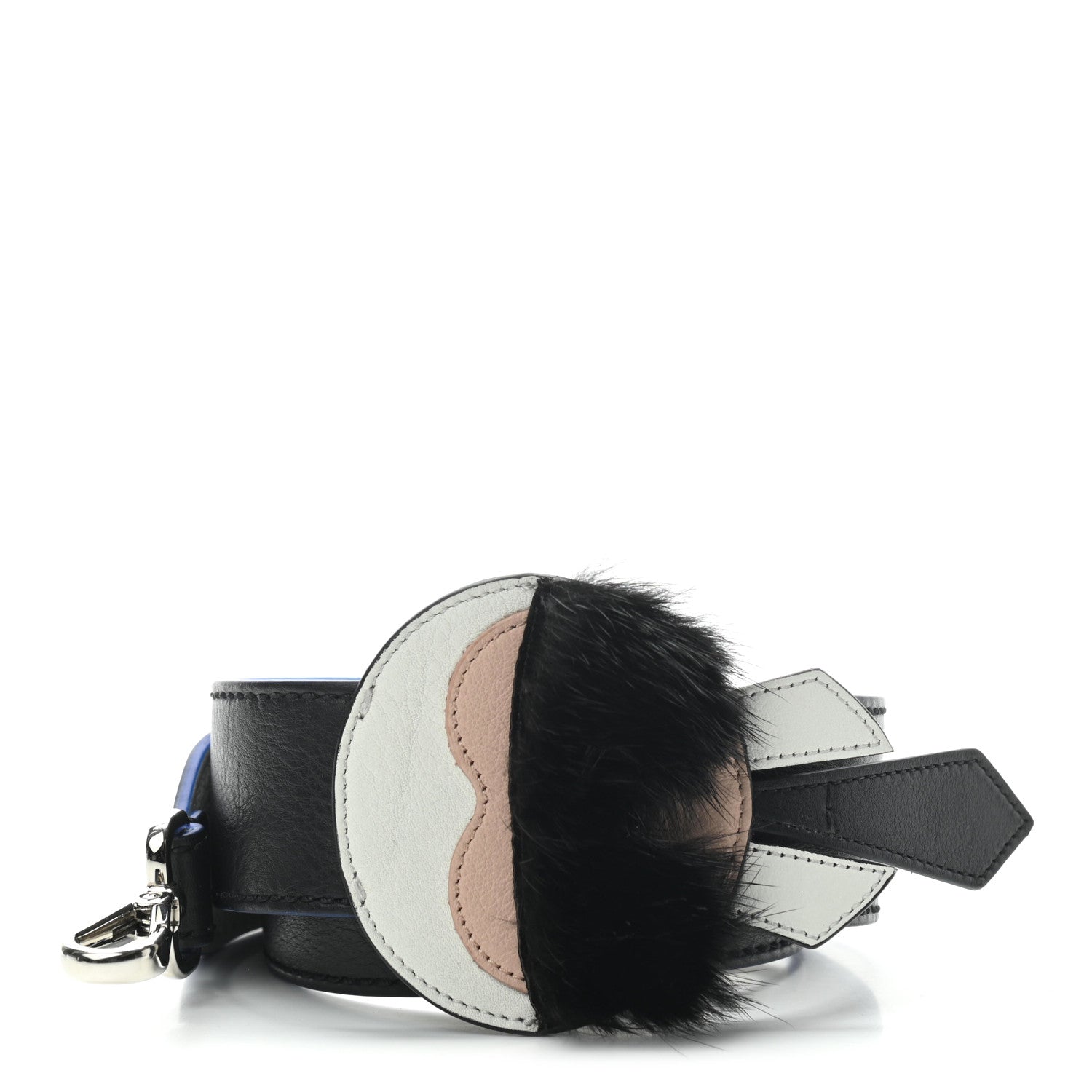 Fendi Vitello Dolce Mink Fur Karlito Inlay Strap You Black Multicolor 1 of 3