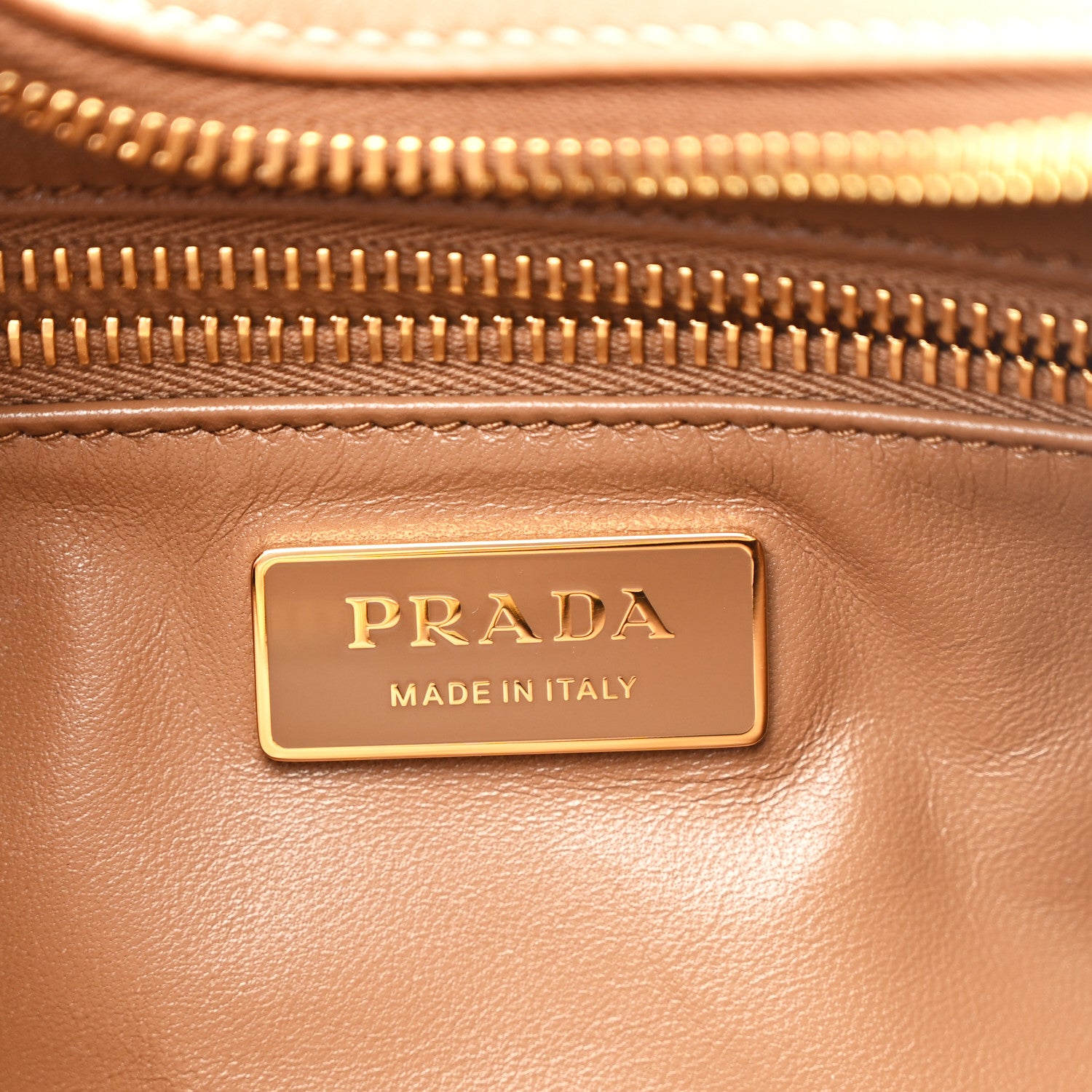 Prada Soft Calfskin Medium Aimee Shoulder Bag Caramel 6 of 11