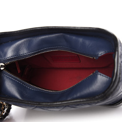 Chanel Aged Calfskin Quilted Small Gabrielle Hobo Navy Black 5 of 11