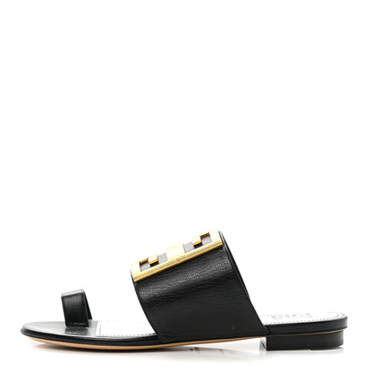 Givenchy Goatskin 4G Flat Toe Ring Sandals 36 Black 1 of 9