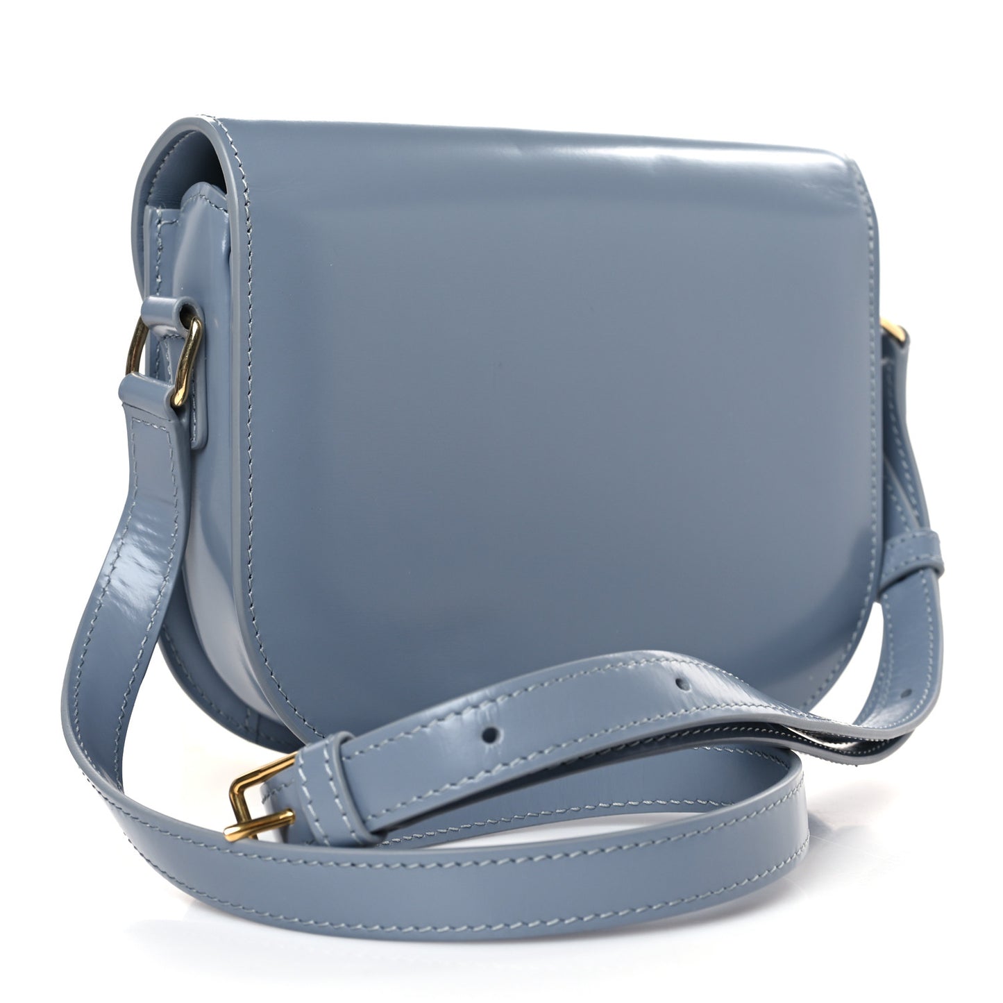 Shiny Calfskin Teen Besace Blue Grey