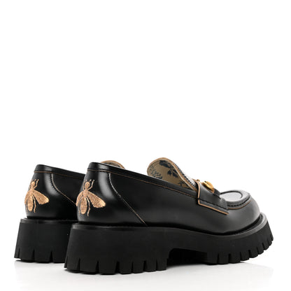 Gucci Cordovan Lux Womens Harald Horsebit 25mm Platform Loafers 37 Black 3 of 9