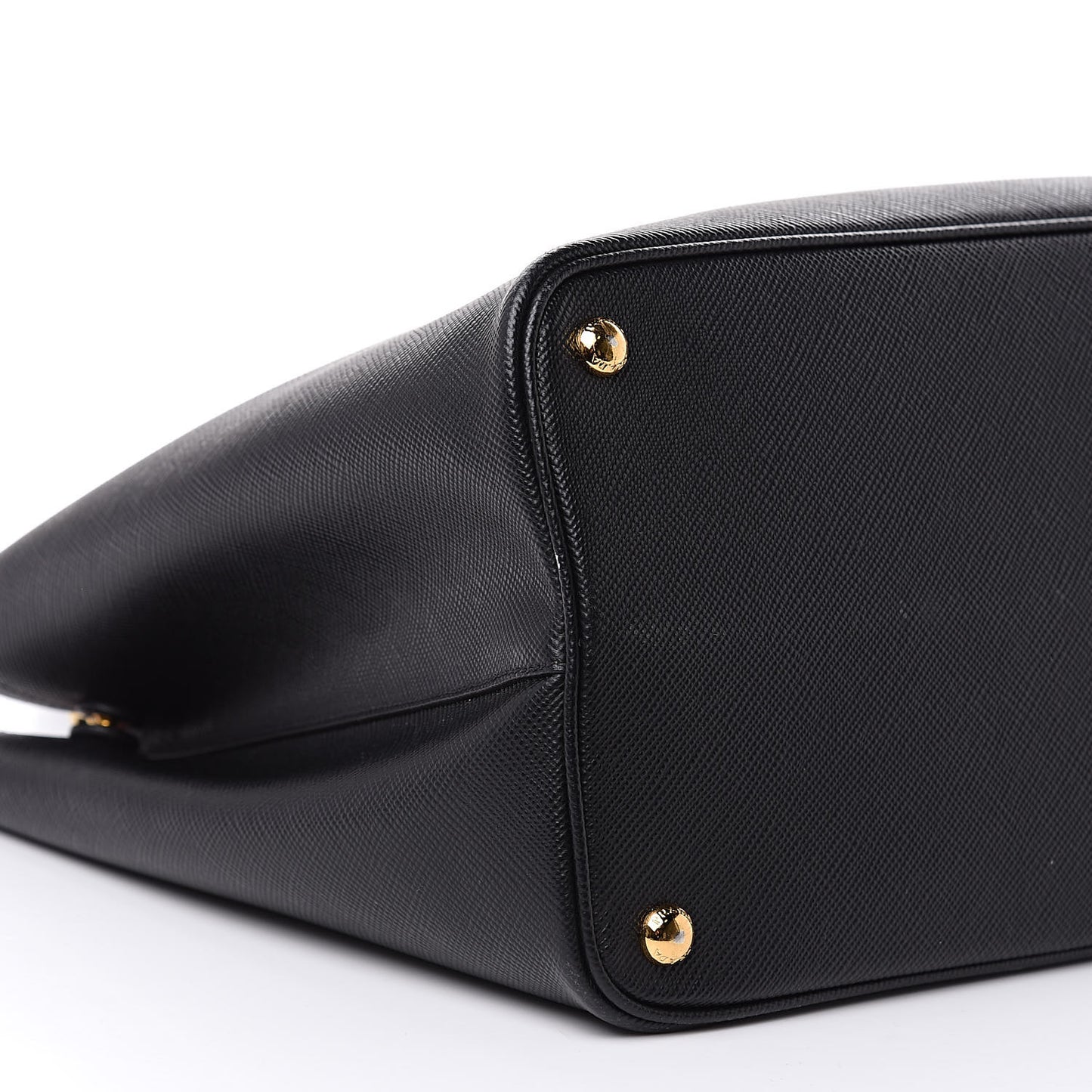 Saffiano Cuir Large Double Bag Black Fuoco