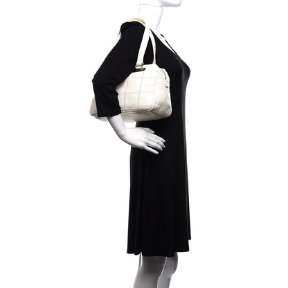 Chanel Caviar Square Stitched Bowler White 2 of 11