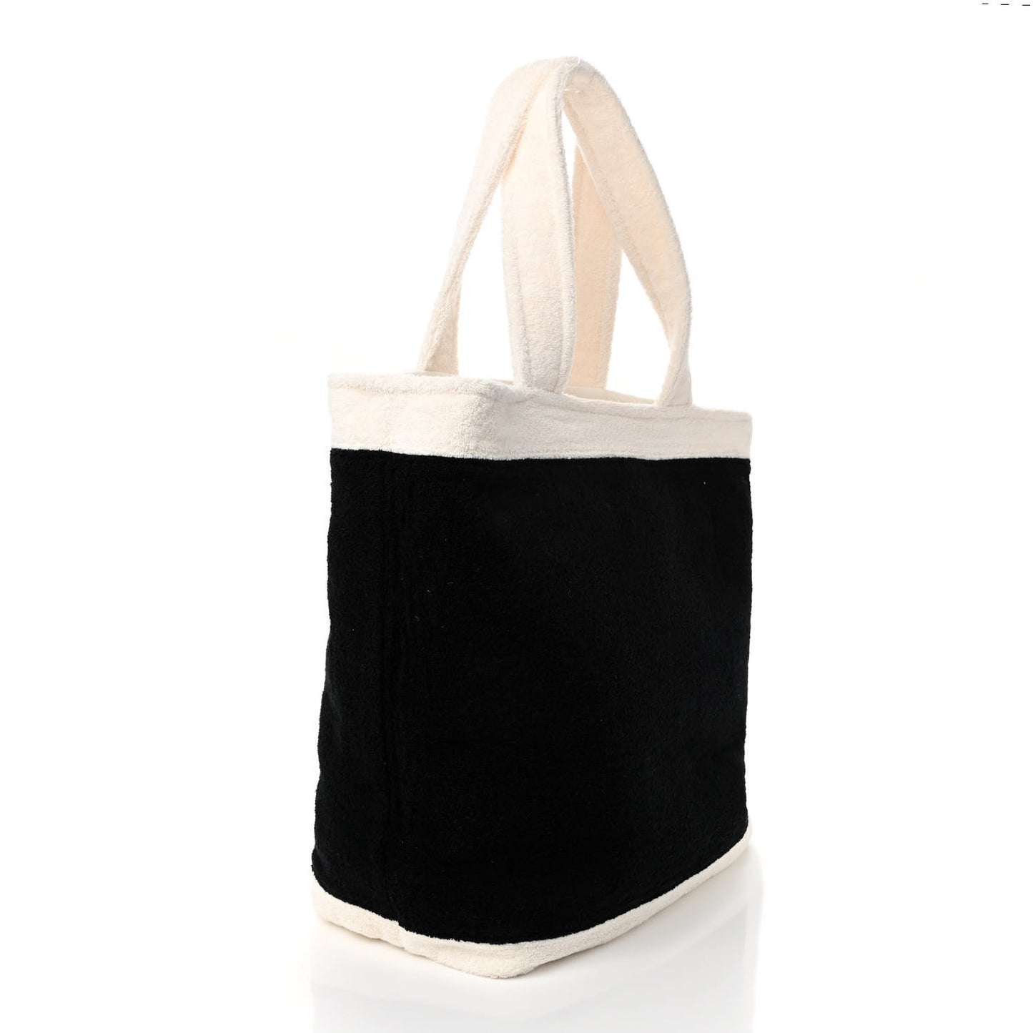 Terry Cotton CC Beach Tote Towel Set Black White