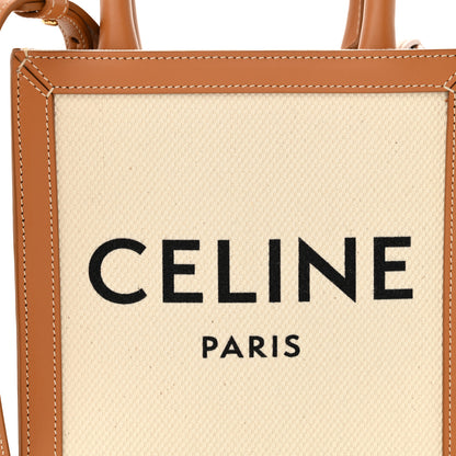 Celine Canvas Calfskin Mini Vertical Cabas Natural Tan 7 of 10
