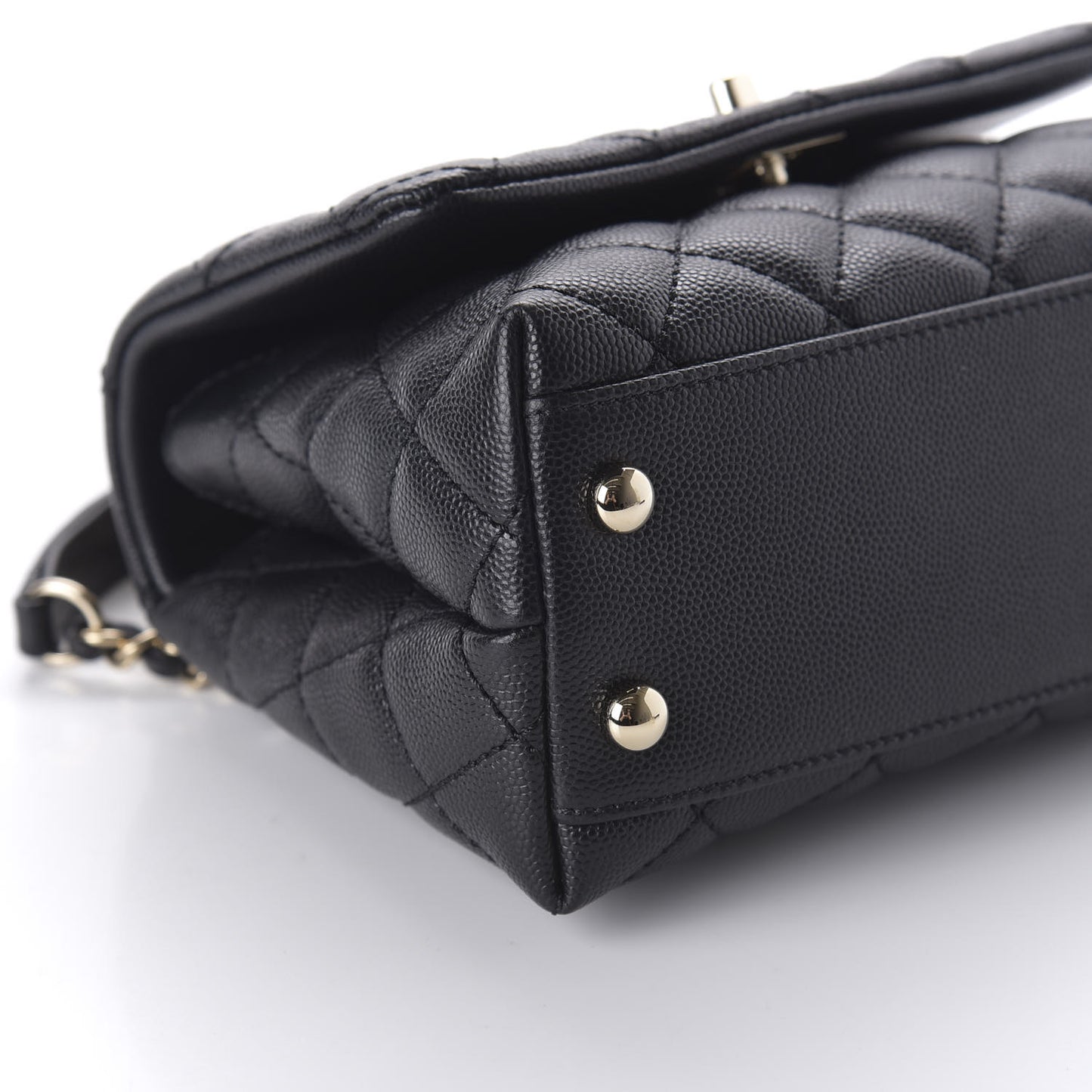 Caviar Quilted Extra Mini Coco Handle Flap Black