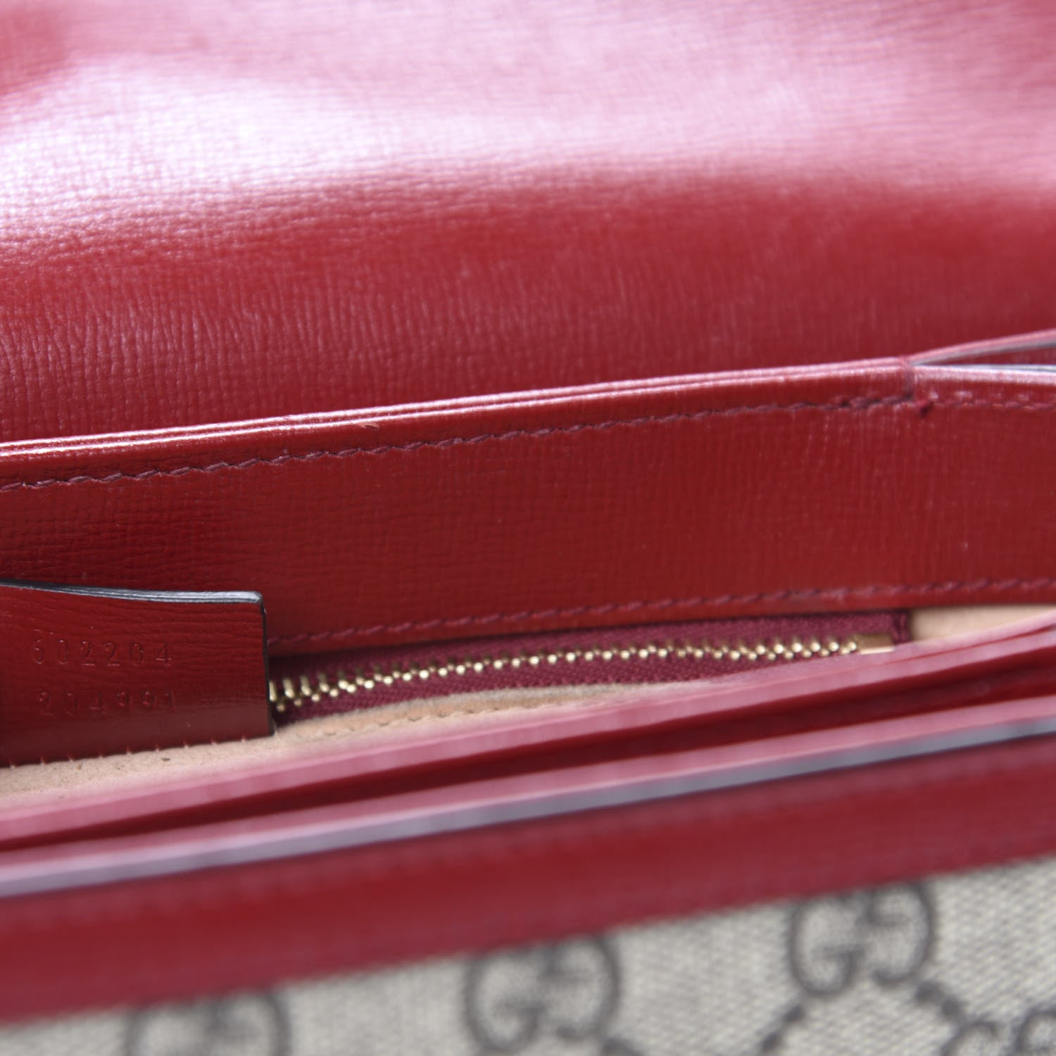 Gucci GG Supreme Monogram Azalea Calfskin Horsebit 1955 Shoulder Bag Beige Ebony New Cherry Red 11 of 15