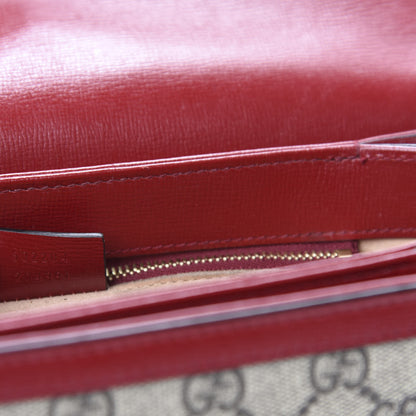 Gucci GG Supreme Monogram Azalea Calfskin Horsebit 1955 Shoulder Bag Beige Ebony New Cherry Red 11 of 15
