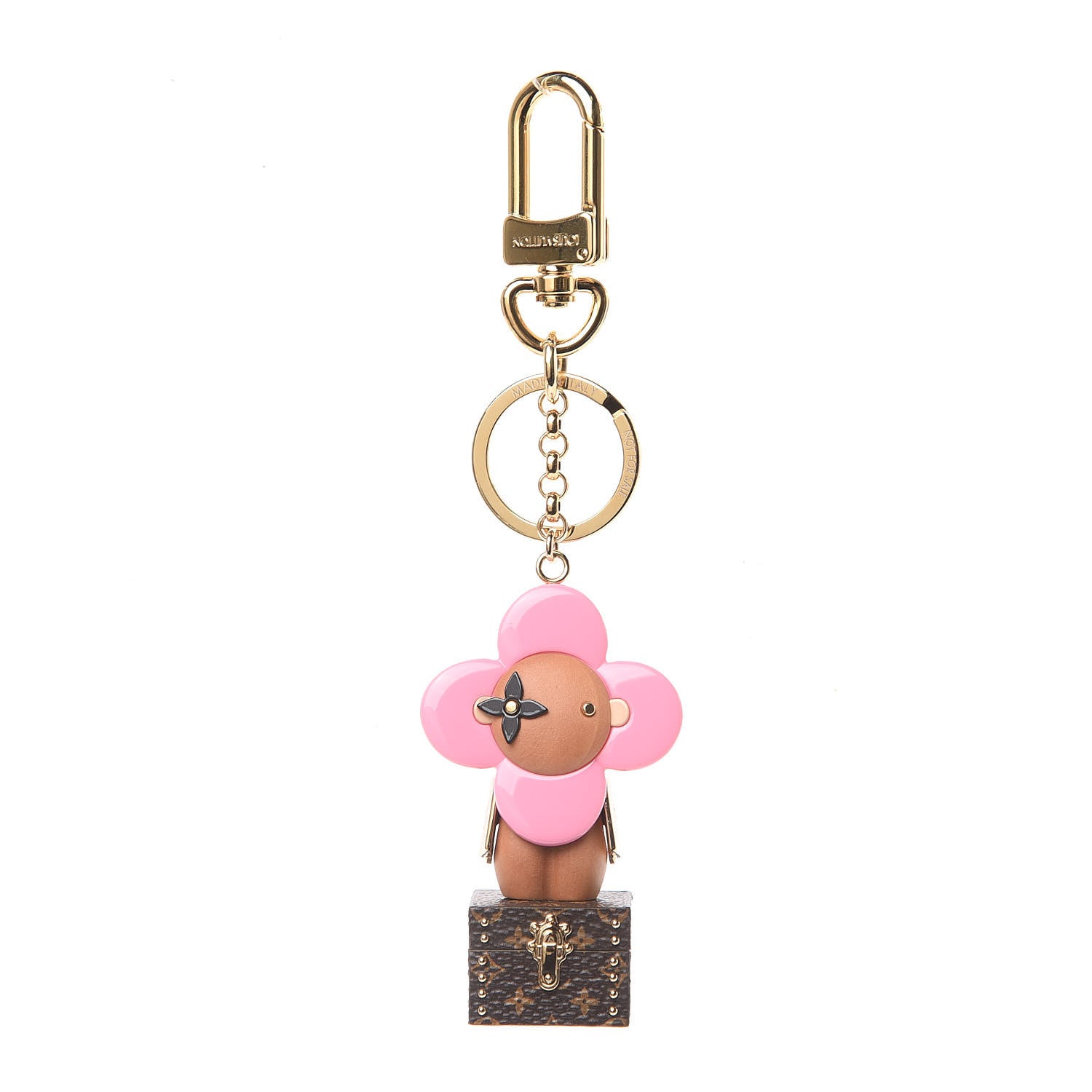 Louis Vuitton Resin Wood Vivienne Trunk VIP Bag Charm Key Holder Pink 1 of 3