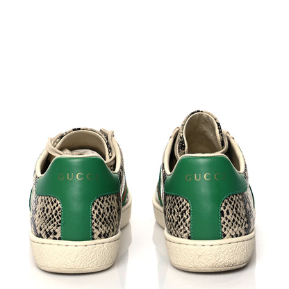Gucci Calfskin Web Python Print Womens Ace Sneakers 37 Beige Avana New Shamarock 5 of 10
