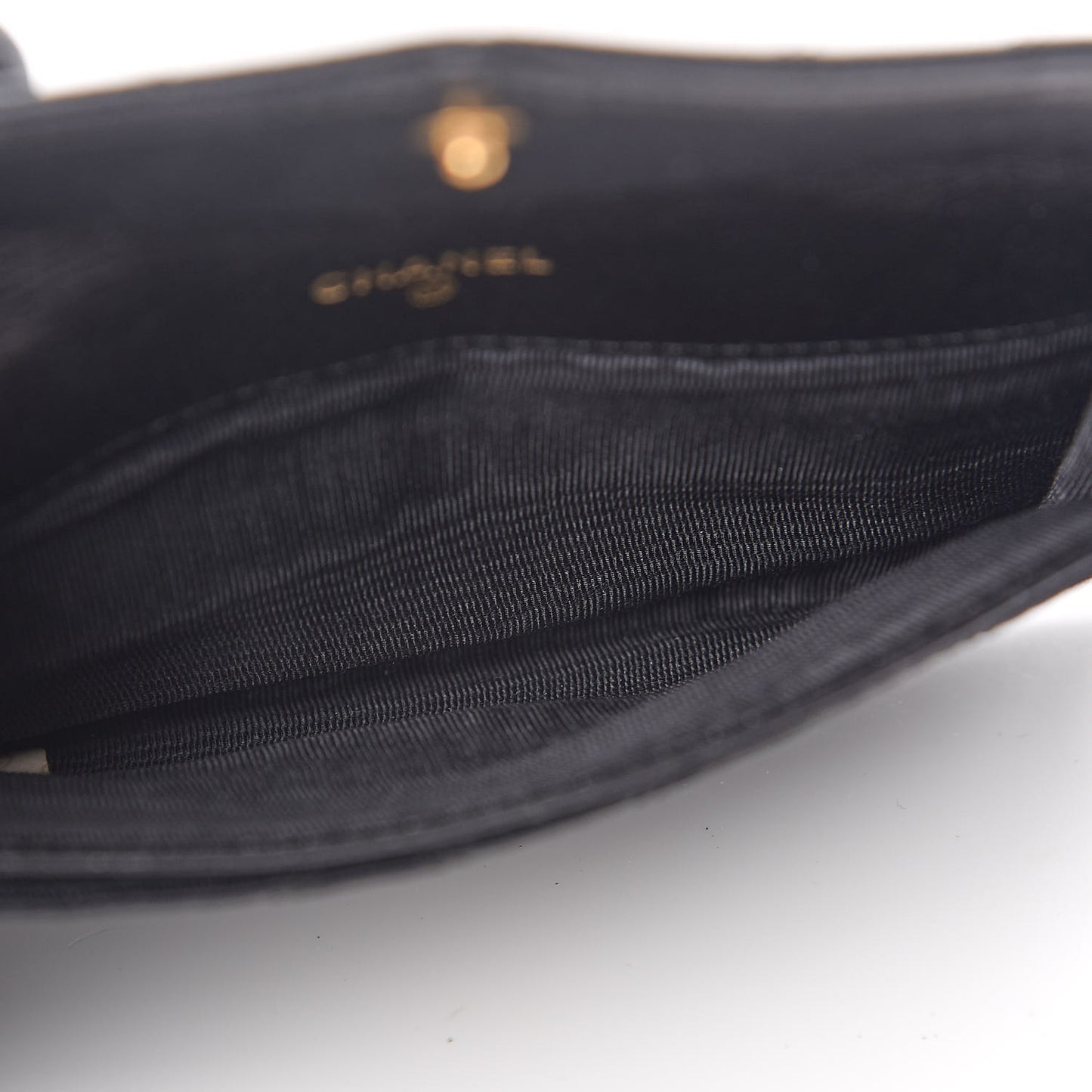Satin Stitched Flap Card Case Black