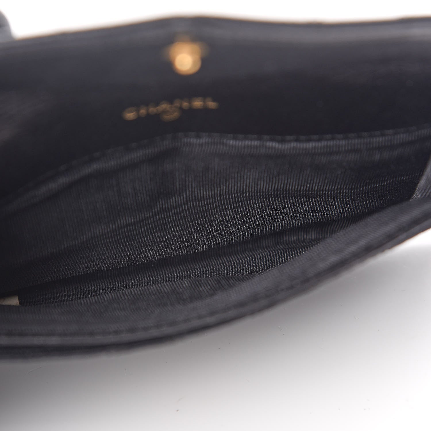 Chanel Satin Stitched Flap Card Case Black 5 of 9