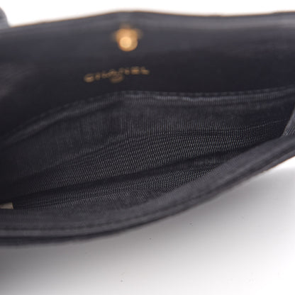 Chanel Satin Stitched Flap Card Case Black 5 of 9