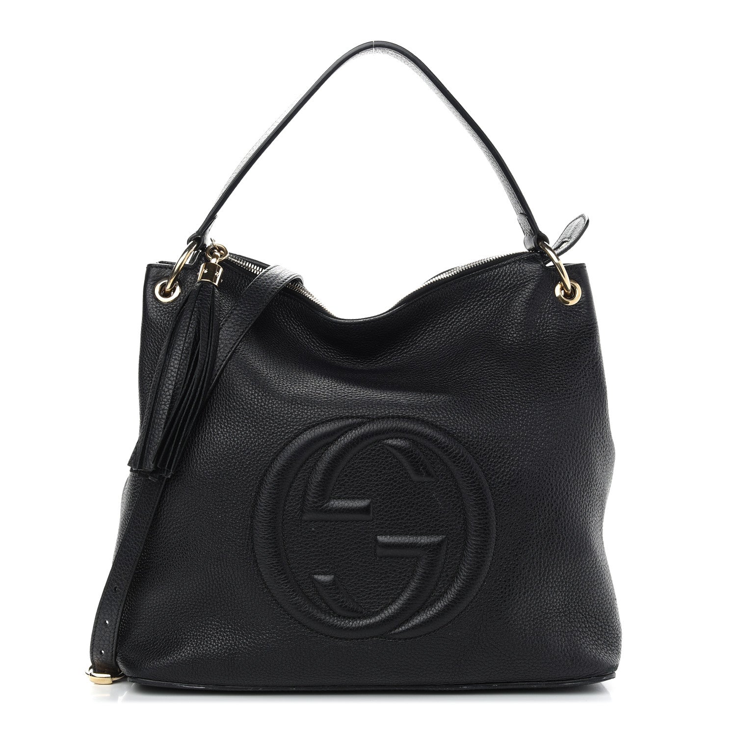 Gucci Pebbled Calfskin Large Soho Hobo Black 1 of 17