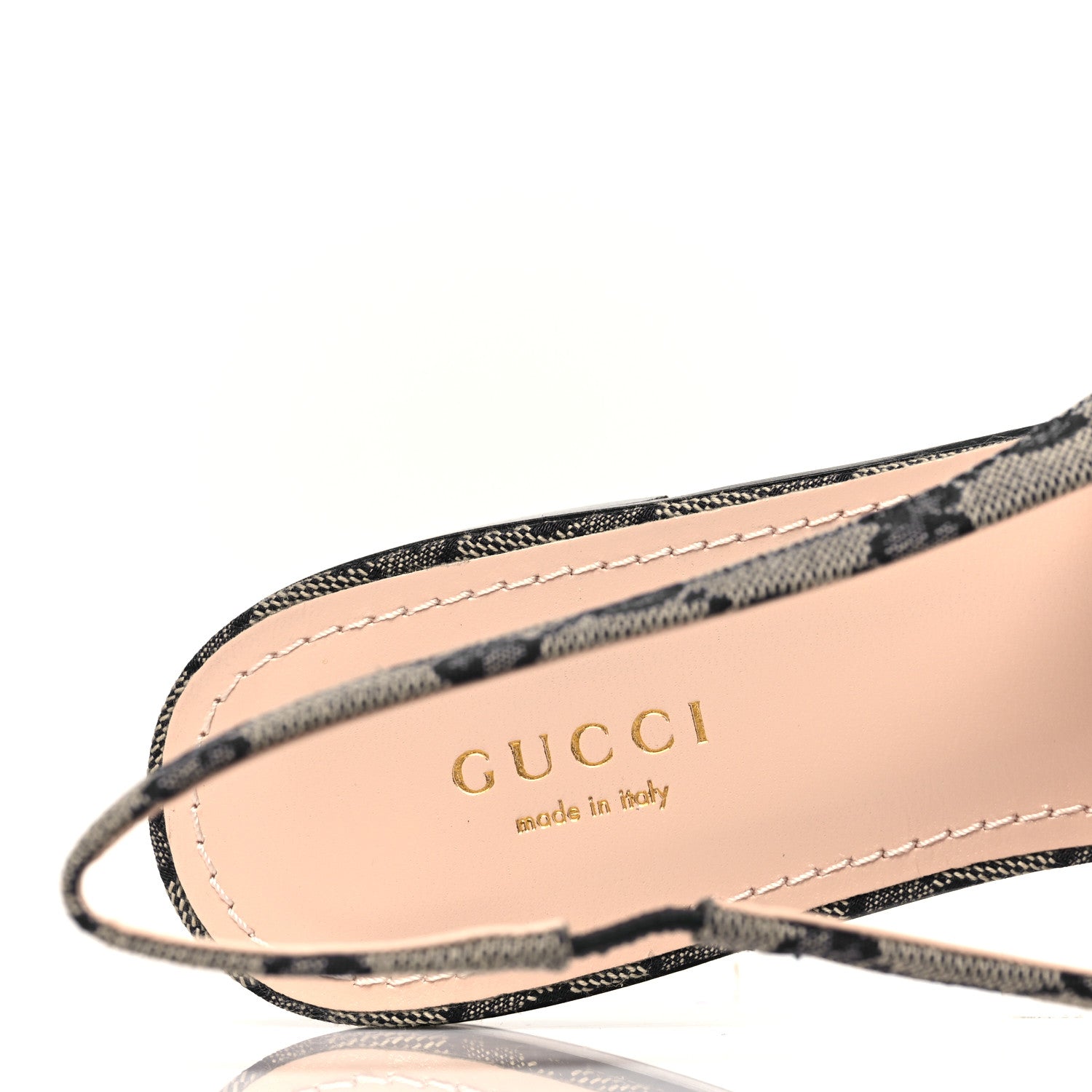 Gucci Monogram Horsebit Womens Slingback Ballet Flat 38.5 Beige Blue 8 of 10