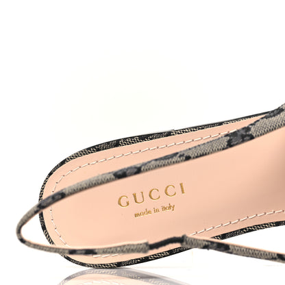 Gucci Monogram Horsebit Womens Slingback Ballet Flat 38.5 Beige Blue 8 of 10