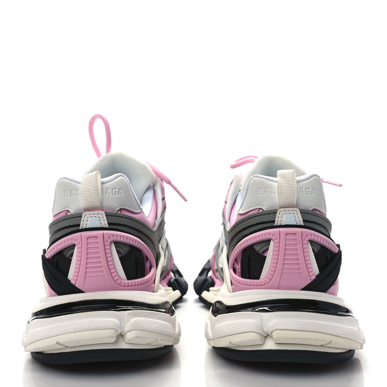 Balenciaga Rubber Mesh Tri-Color Womens Track.2 Open Sneakers 39 Pink Grey White 5 of 8