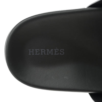 Hermes Calfskin Womens Chypre Sandals 39 Black 7 of 9