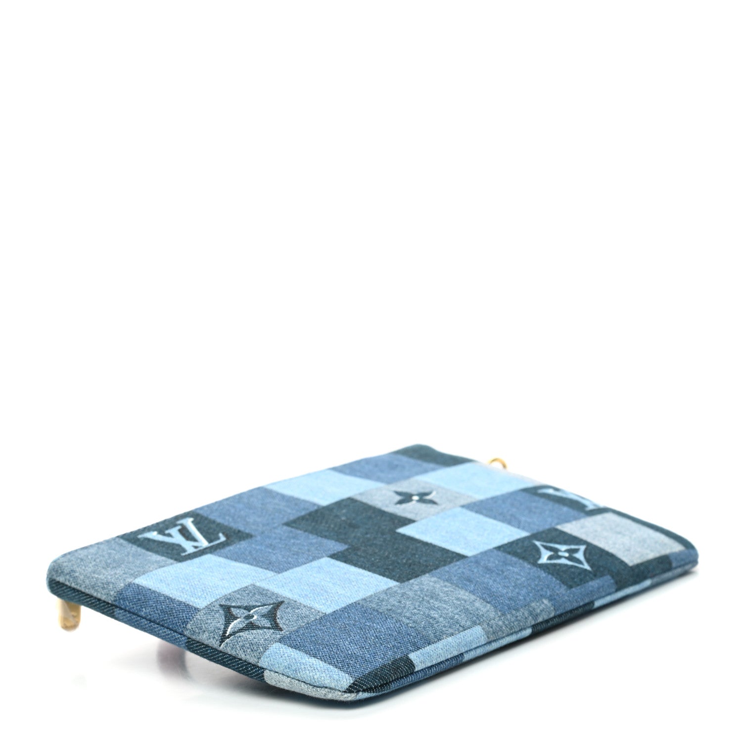 Louis Vuitton Denim Monogram Patchwork City Pouch Blue Rouge 4 of 7